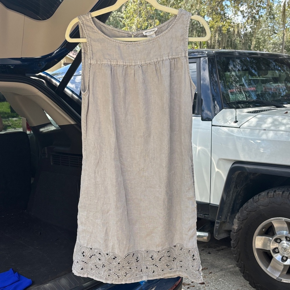 Artisan Ny Light Gray Sleeveless Dress